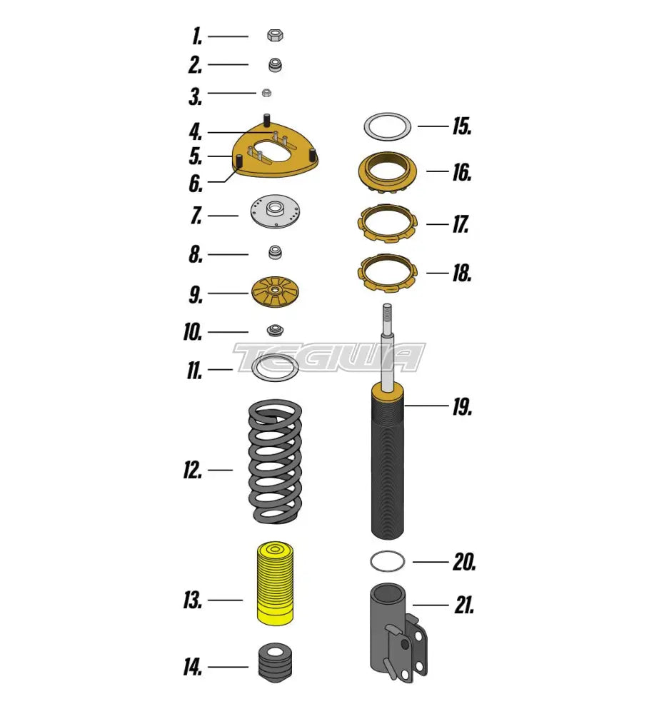 Premium Yellow Speed Racing MacPherson Strut Replacement Components for Enhanced Performance