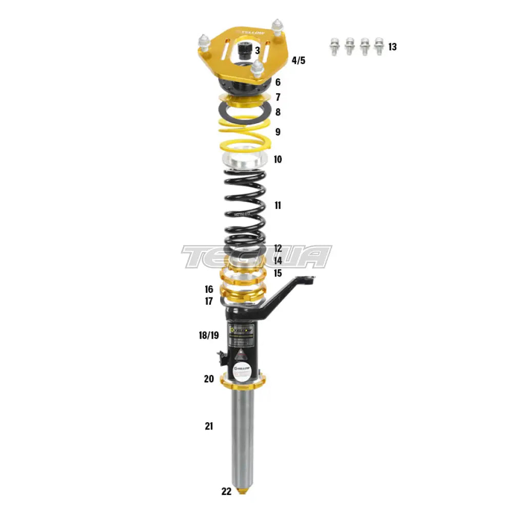 Elevate Your Ride: Yellow Speed Racing YSR Premium Inverted Front Coilovers for Honda Civic EP3 - Perfect for Competition!